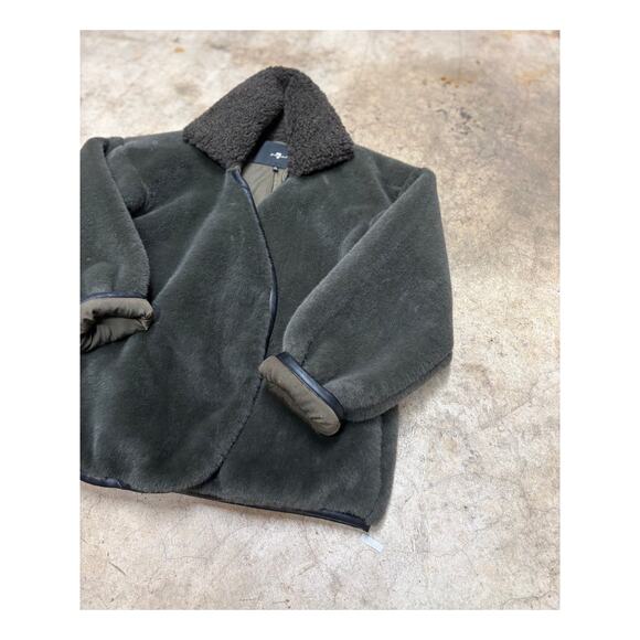 7 For All Mankind Faux Fur Teddy Coat – Sherpa Collar Plush Jacket – Women’s S - Picture 4 of 12